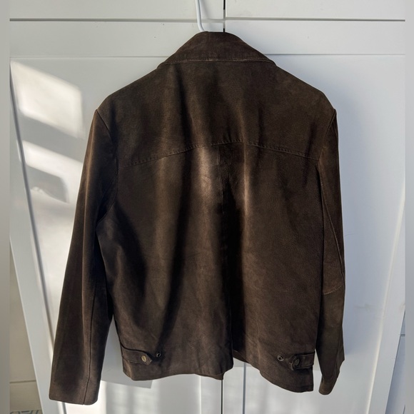 JLC Men’s Brown Suede Leather Bomber Jacket Zip Up Coat Size L - Picture 7 of 12